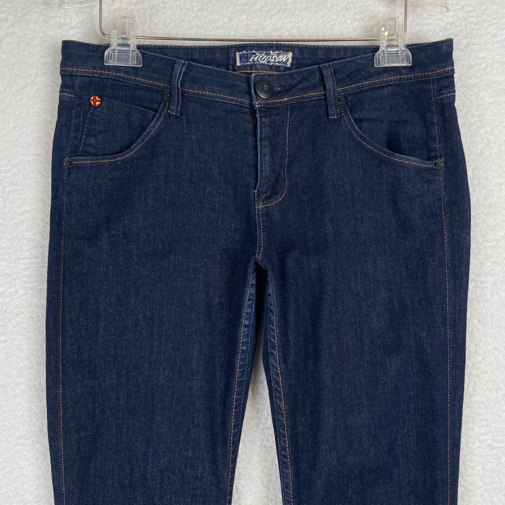 Hudson Slim Straight Leg Jeans Dark Wash Dew W402DKS Size 30 Flap Pocket USA